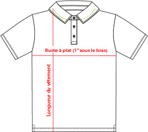 Charte de grandeur AL2100CA (S à 3XL)